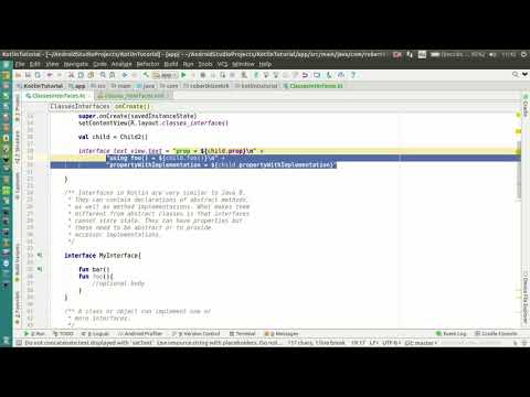Capa de Android Kotlin Tutorial #071 - Class Interfaces - Resolving Overriding Conflicts