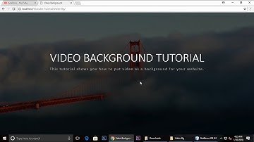 HTML5 & CSS3 Tutorial Add Background Video
