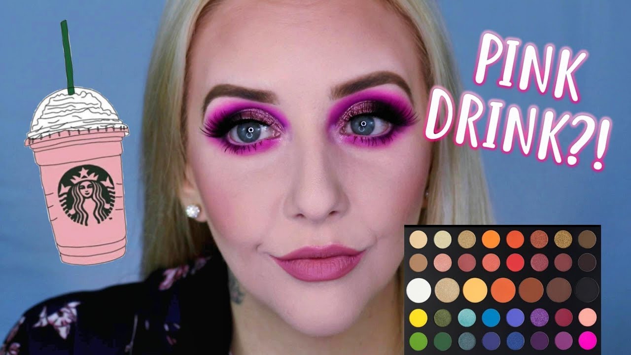 Starbucks Pinkity Drinkity James Charles x Morphe palette makeup look | Paige Accinelli - YouTube