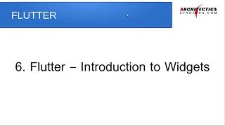Flutter-Tutorail Part6- Introduction to Widgets