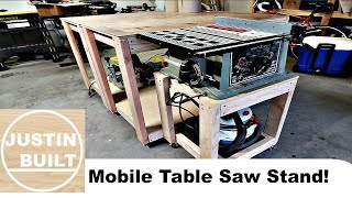 This my solution for getting table saw to a safe working height and
utilizing work benches as an off feed table. it works great i am
excited use...