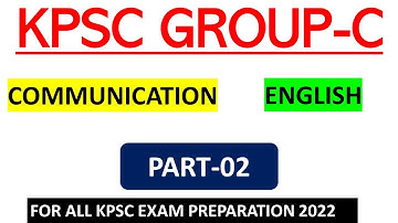 KPSC Group-C Exam 2021 | English MCQ-01 | Communication Paper |SBK KANNADA