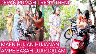 Keseruan Hujan Hujanan Bareng Keluarga Trena Treni Ampe Basah Luar Dalam