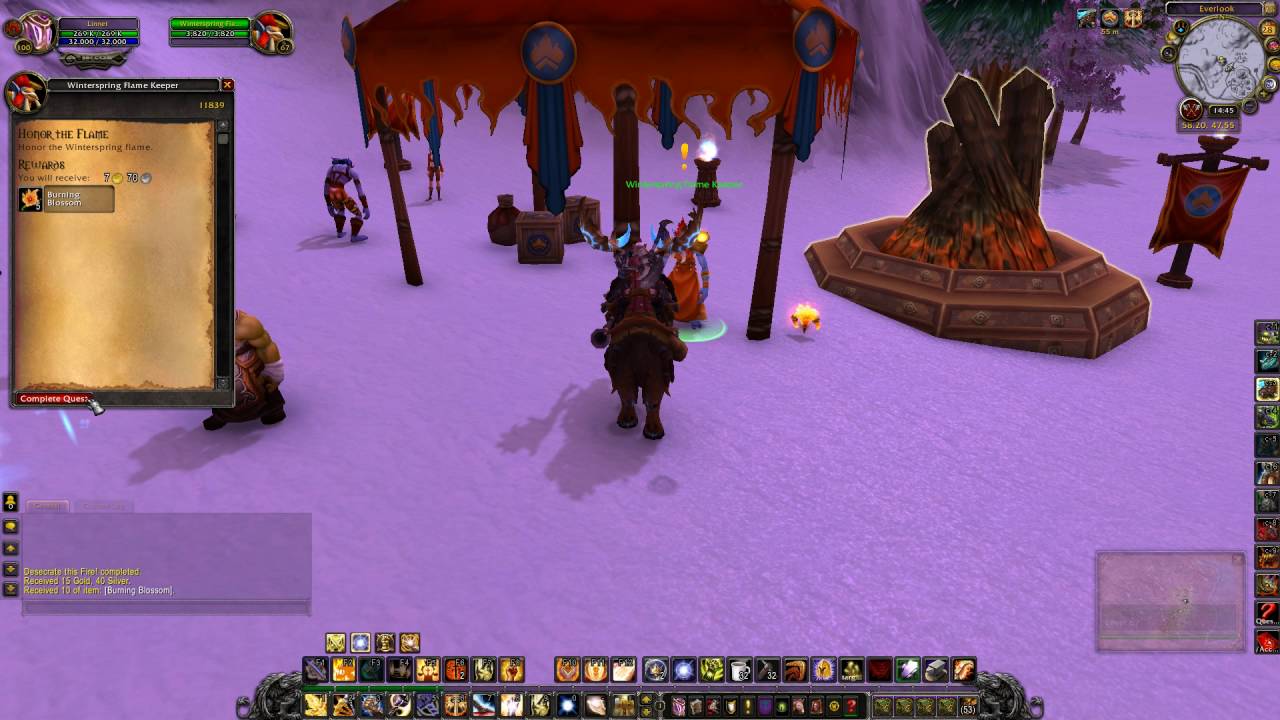 Honor The Flame Quest ID 11839 Playthrough Winterspring