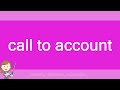 call to account