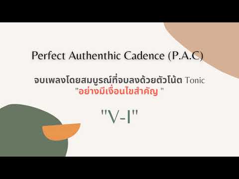 อธิบายการเขียนลายประสานสี่แนว (Fourpart harmony) เรื่อง Cadence