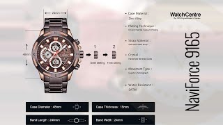 Naviforce 9165 Brown Stainless Steel Mens Chronograph Wrist Watch Review