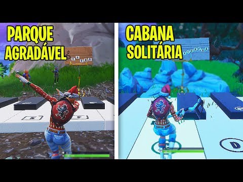 TOQUE A PARTITURA EM UM PIANO PERTO DO PARQUE AGRADÁVEL E DA CABANA SOLITÁRIA - Fortnite
