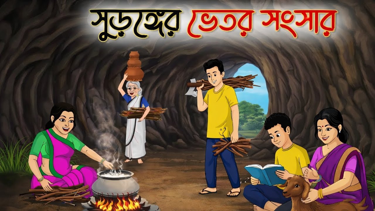 সুড়ঙ্গের ভেতর সংসার | Bengali Fairy Tales Cartoon | Rupkothar Bangla Golpo | Thakumar Jhuli 