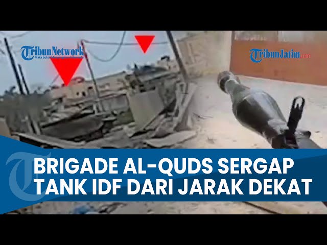 MOMEN MENEGANGKAN Brigade Al-Quds Sergap Tank IDF dari Jarak Dekat lalu Pasang Jebakan Tersembunyi class=