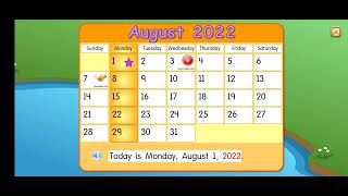 Starfall Calendar August 2022.