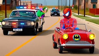 Homem aranha e a fuga da polícia 🕷️😲( Super Heróis Divertidos )