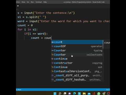 Find Occurence of the given word using split and count function ...
