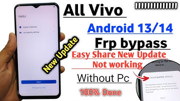 All Vivo Android 13/14 Frp Unlock Without PC || Easy Share Not working || Vivo FRP Bypass 