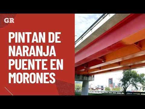 Bridge in Morones painted orange | Monterrey
