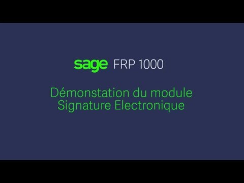 La signature électronique avec Sage FRP 1000