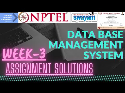 NPTEL | Data Base Management System | Week-3 Assignment Solutions.