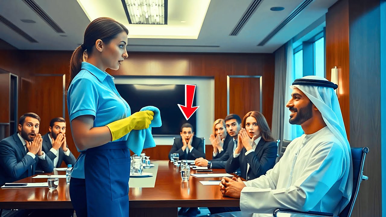 Nimeni nu-l înțelege pe CEO-ul arab la ședință… până când mamă singură, femeie de serviciu, vorbește