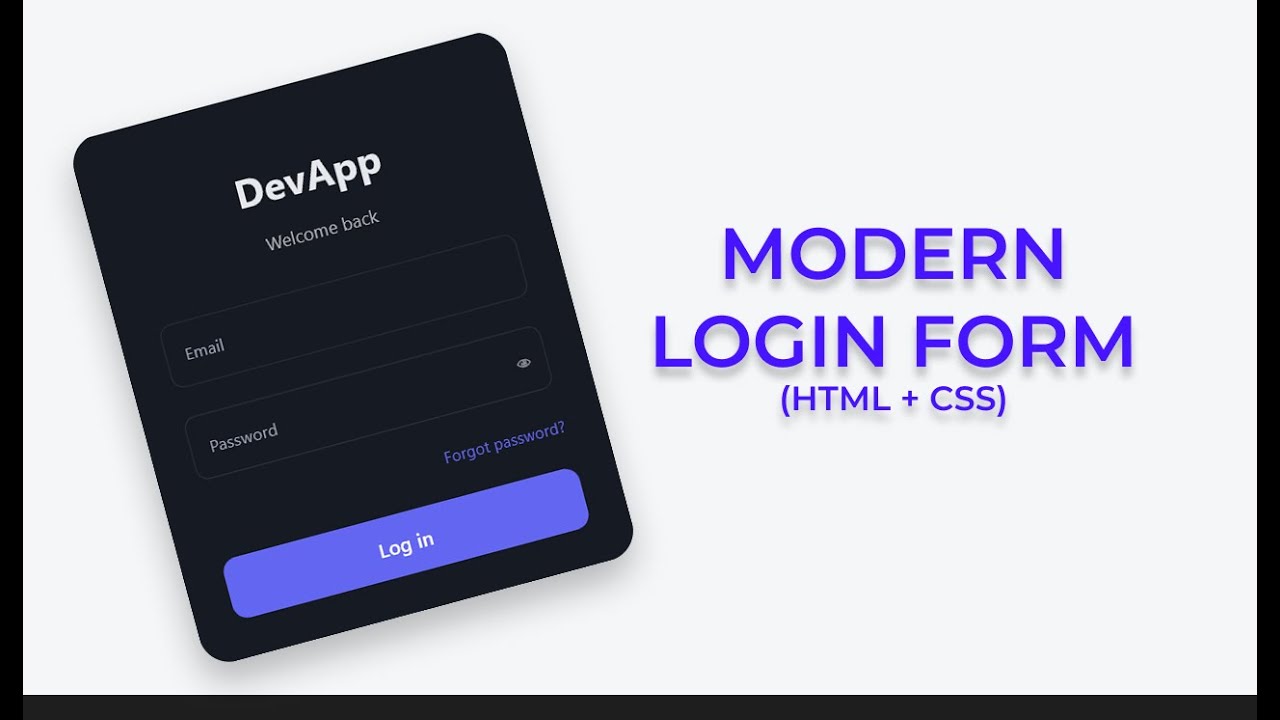 Modern Login Form with HTML & CSS (No JavaScript) - YouTube