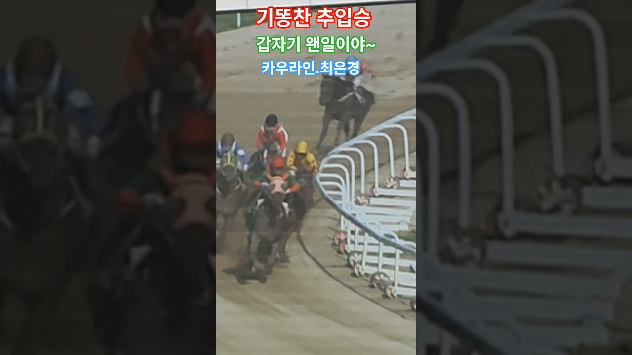 저기서 날라온다고?#경마#말 #달려라말 #shorts