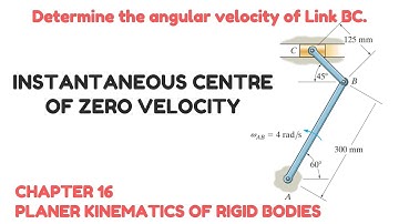 Determine the angular velocity of link CB of shaper machine-INSTANTANEOUS CENTRE - Engineers Academy