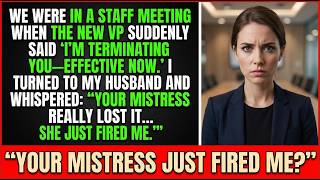 At A Staff Meeting, The New VP Fired Me—So I Told My Husband: “Your Mistress Just Fired ME?”