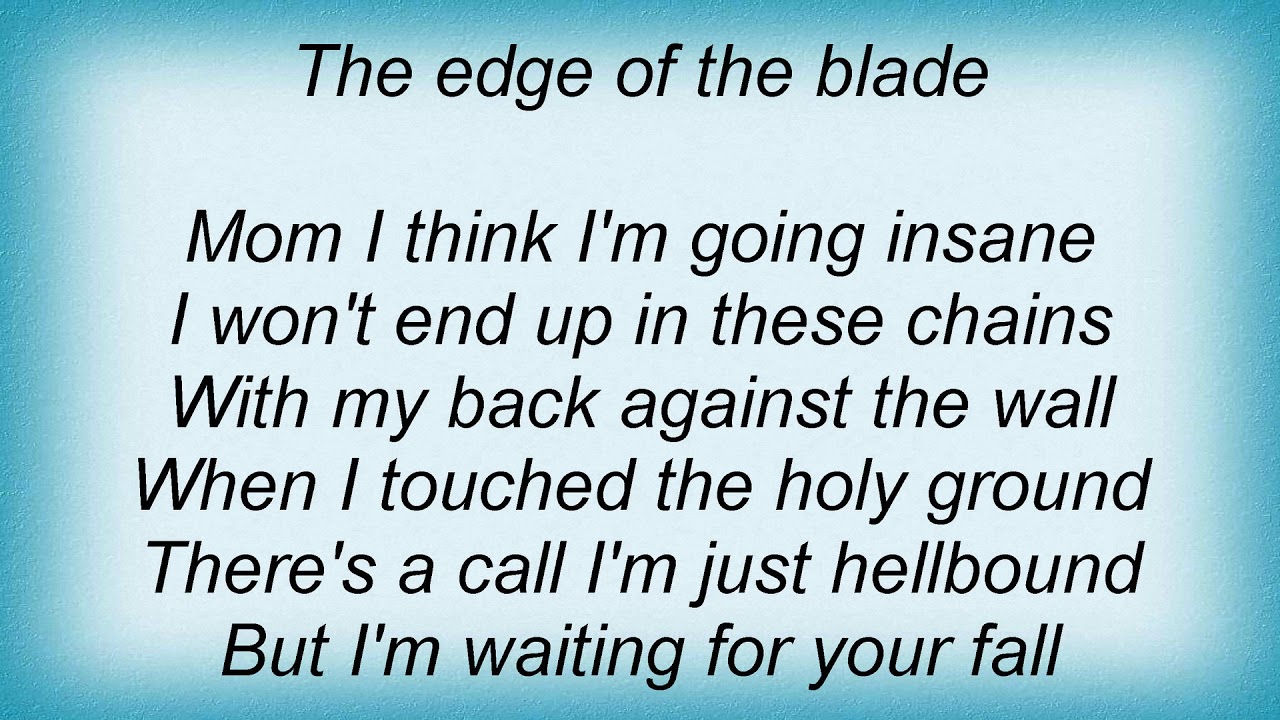 Sinner Edge Of The Blade Lyrics YouTube