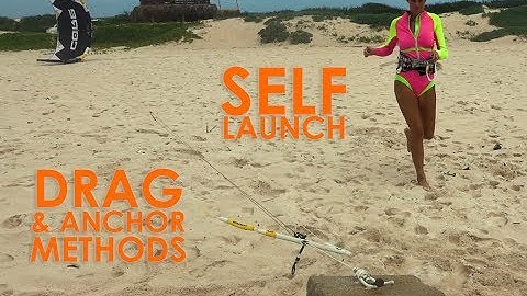 2 manieren om zelf te lanceren: anker- en kite drag-methoden (kiteboard-/kitesurf-tutorial)