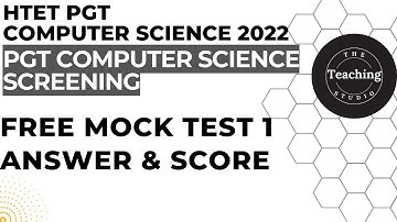 htet pgt computer science 2022 | pgt computer science screening | free mock test 1 answer & score