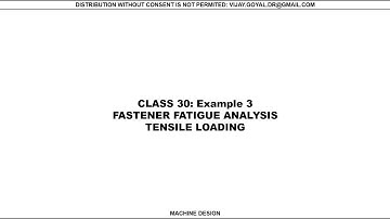 Machine Design Class 30 Fastener Fatigue Analysis Tensile Example 3