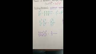Dividing monomials - Exponent rules