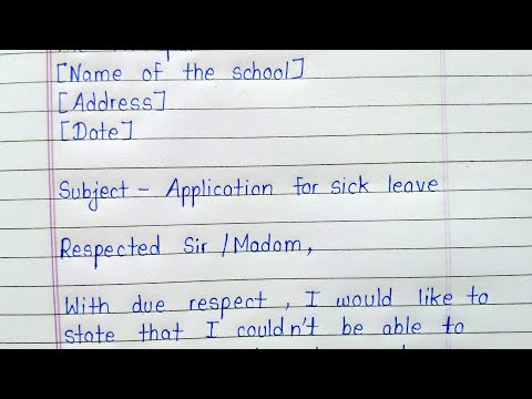 Write sick leave application to the principal in english || Application for sickness leave