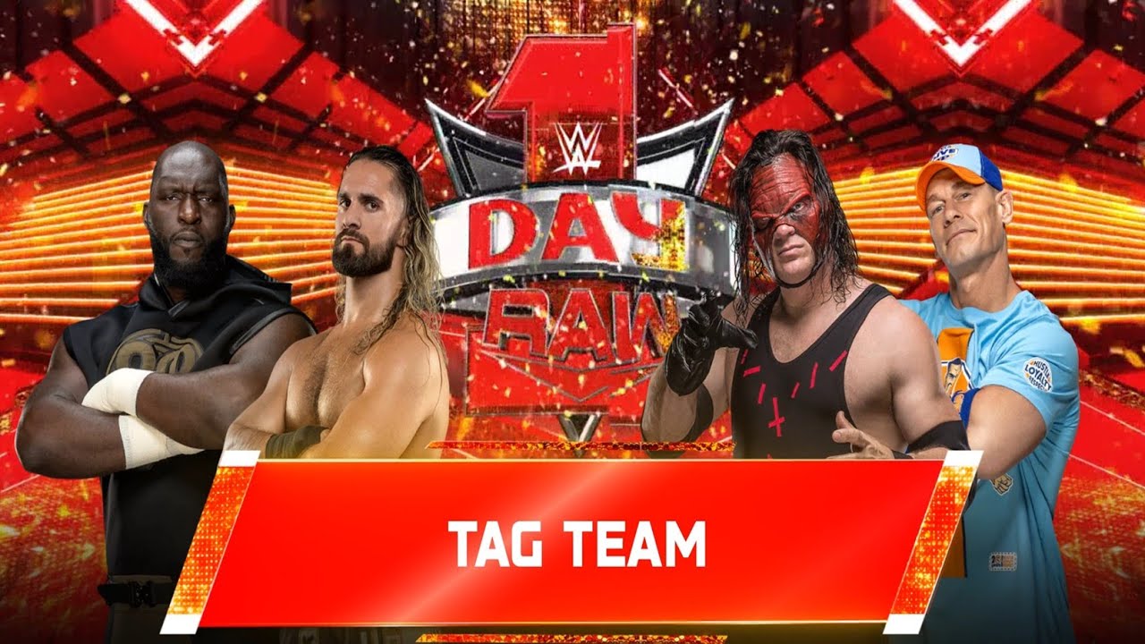 TAG TEAM  MATCH: Seth Freakin Rollins , Omos vs Kane , John Cena : DAY RAW (WWE 2K25)