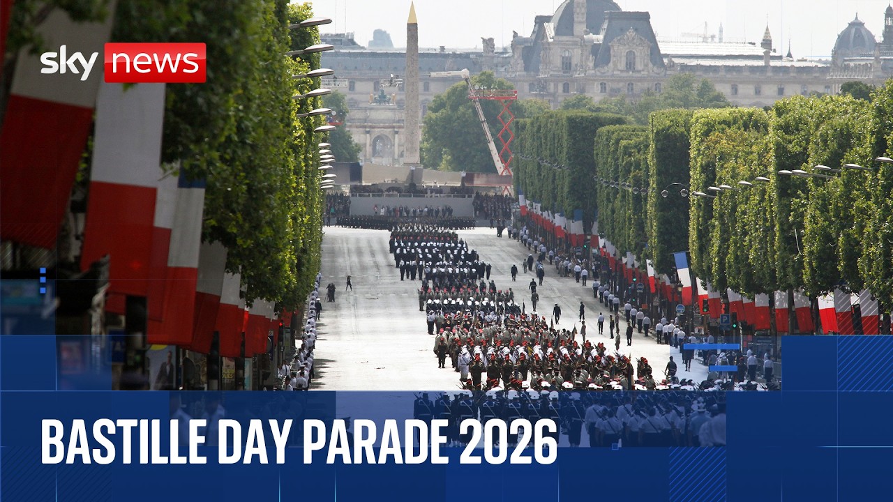 Bastille Day military parade through Paris