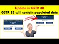 GSTR 3B will contain auto populated detail from GSTR 1 &amp; GSTR 2  | Auto populated details in GSTR 3B