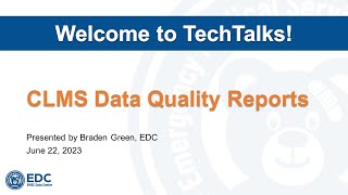 CLMS Data Quality Reports by EMSC Data Center 117 views 11 months ago 58 minutes