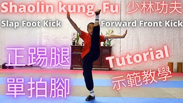► Shaolin Kung Fu Training Tutorial - Forward Front Kick & Slap Kick #少林功夫 🔥 #正踢腿 #單拍腳 #基本功 示範教學 🙏🙏