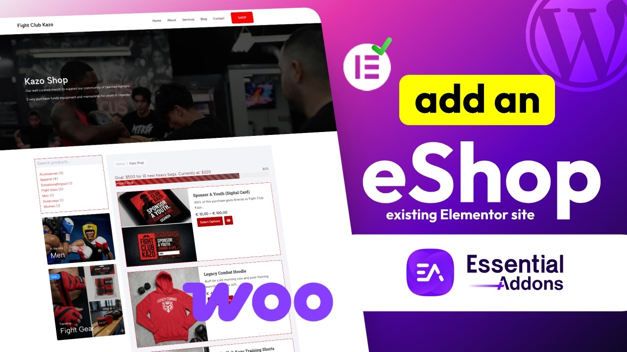 Как добавить интернет-магазин на существующий сайт Elementor + необходимые дополнения