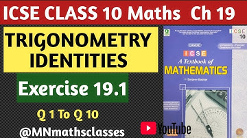 Candid ICSE Mathematics class10||chapter  19 ||Trigonometric Identities||ex 19.1 || Q 1 To Q 10 ||