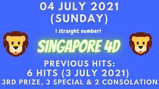 Foddy Nujum Prediction for Singapore 4D - 04 July 2021 (Sunday)