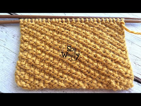 Super easy Diagonal knitting stitch pattern (great for beginners) - So Woolly