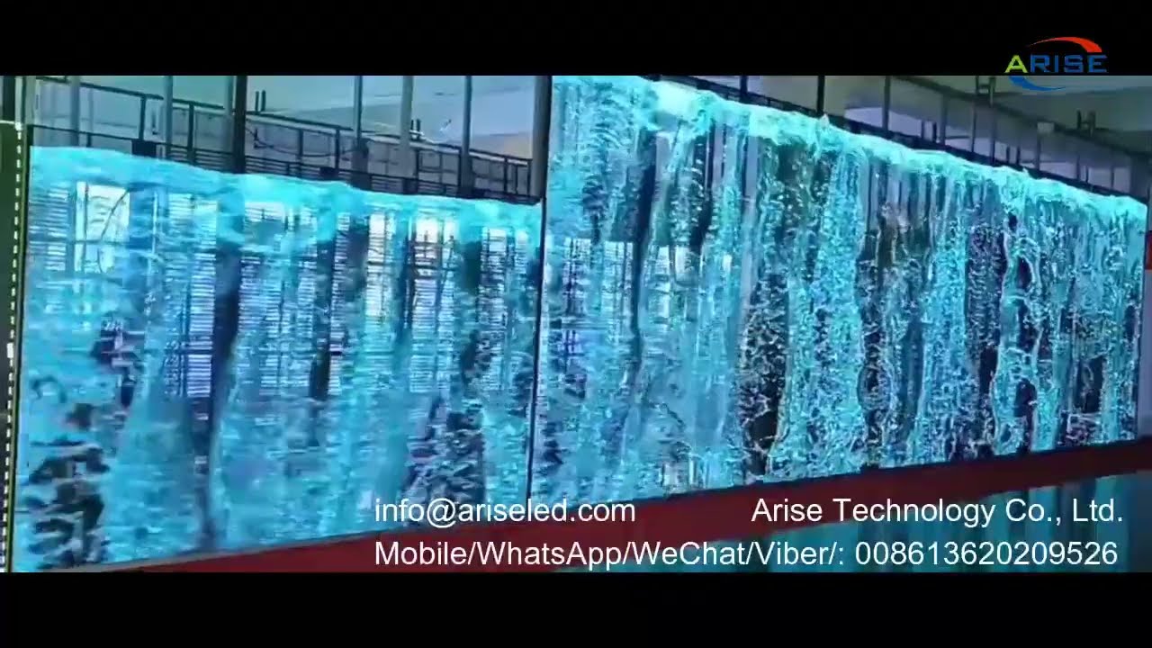 Interactive induction 3D multi-dimensional high-tech transparent LED display curtain wall, outdoor