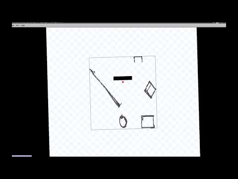 ROS Simulator - Bug2 Obstacle avoidance algorithm ( Sped up 3x )
