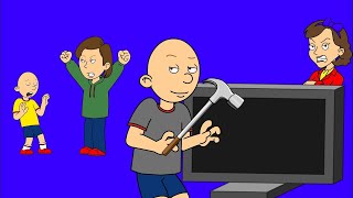 (REUPLOAD) Classic Caillou Smashes The TV / Caillou Gets Framed / Classic Caillou Gets Grounded