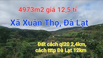 4973m2 12,5 tỉ đất thôn Đa Quý, Xã Xuân Thọ, Tp Đà Lạt. Đất cách ql20 2,4km, cách tttp Đà Lạt 12km.
