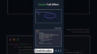 Magical Cursor Trail Effect Using HTML, CSS & JS! #shorts #coding