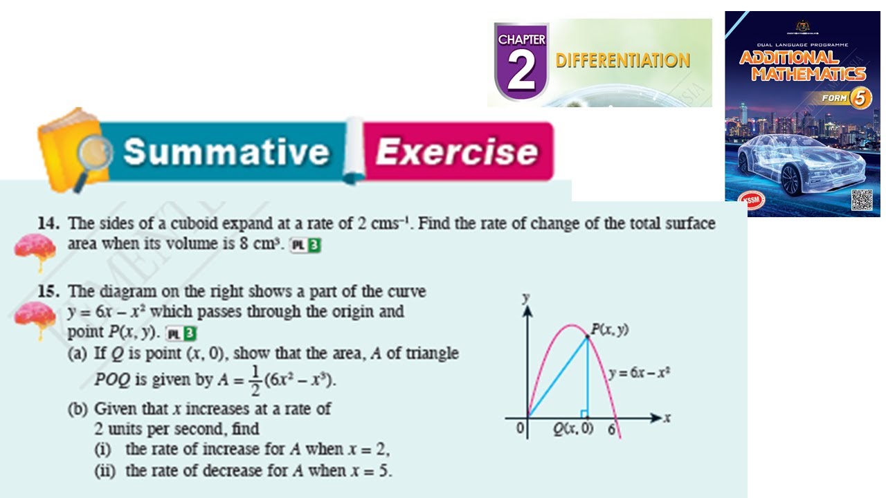 Differentiation summative exercise Q14 Q15  pembezaan latihan sumatif form 5 kssm textbook form 5