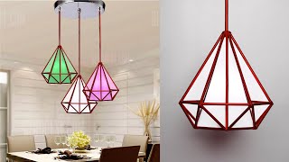 Diamond shape lamp with Newspaper || Newspaper hanging lamp || Easy room decor