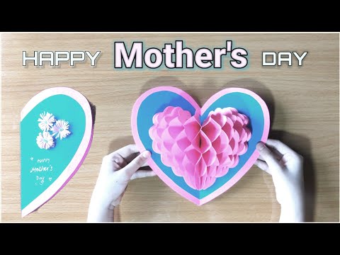 DIY # 77 | Cách Làm Thiệp 3D Trái Tim Tặng Mẹ 20-10 | Make 3D Cards For Mom