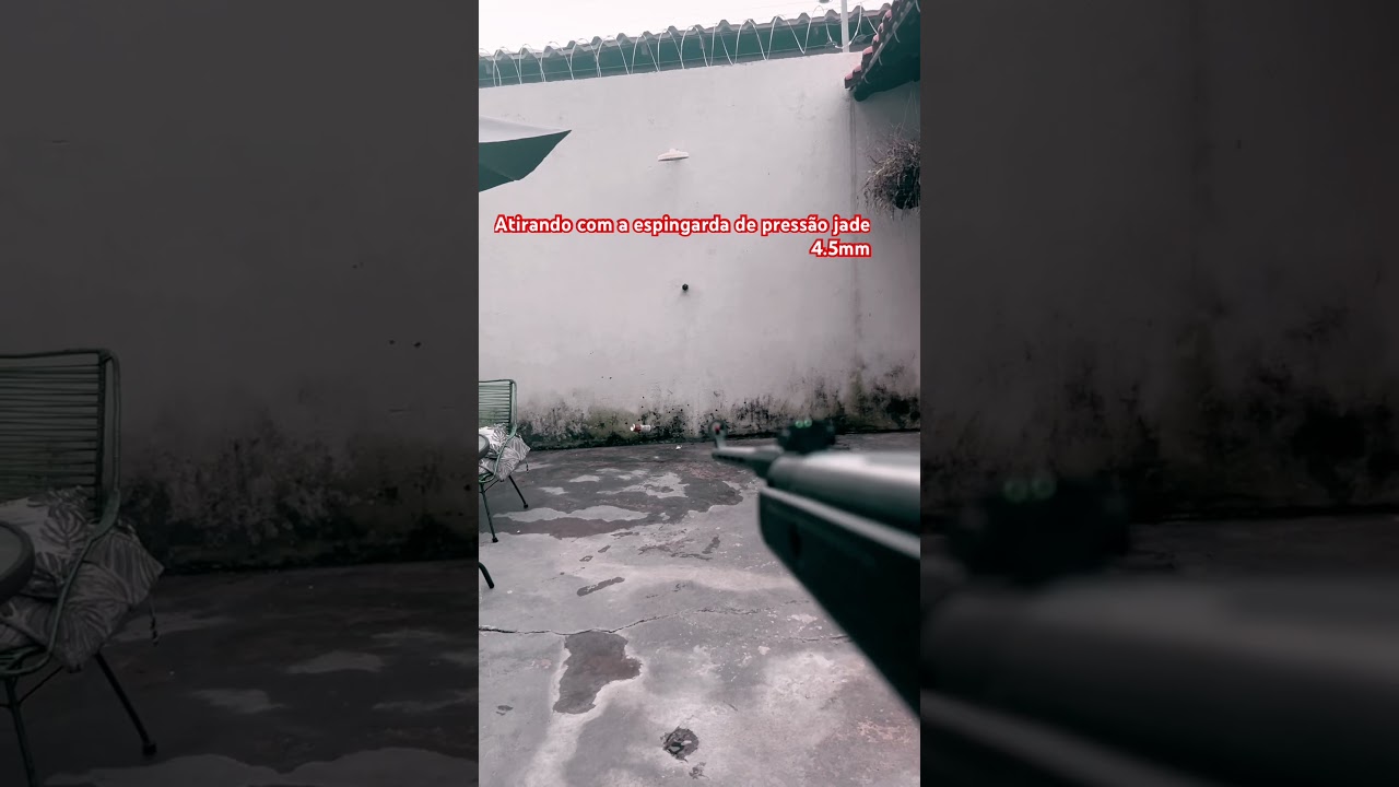 Só com uma mão!!! Atirando com espingarda de pressão jade 4.5mm